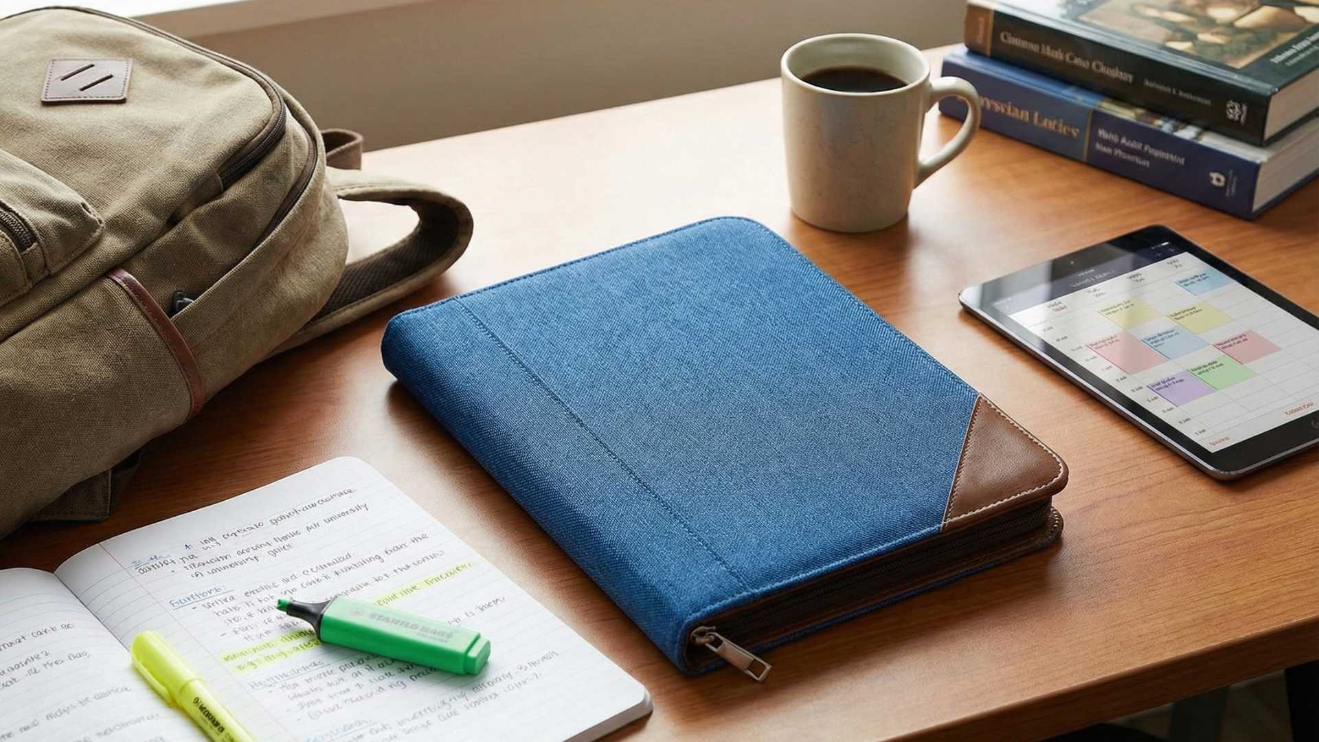 Texturas y materiales de curpiel premium para agendas corporativas de empresas